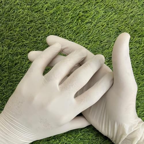 Image of Latex Gloves | 50 Pairs |(100 Pieces) 1 Box| Large | Disposable | Surgical | Non Sterile | Medical Examination | All-Purpose | Less Powdered | Cleaning|Ambidextrous
