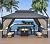 ALAULM 12'x16' Hardtop Gazebo, Outdoor Double Roof Canopy with Netting and Curtains, Galvanized Metal Frame, Sunshade for Patio, Backyard, Deck and Lawns-Sand