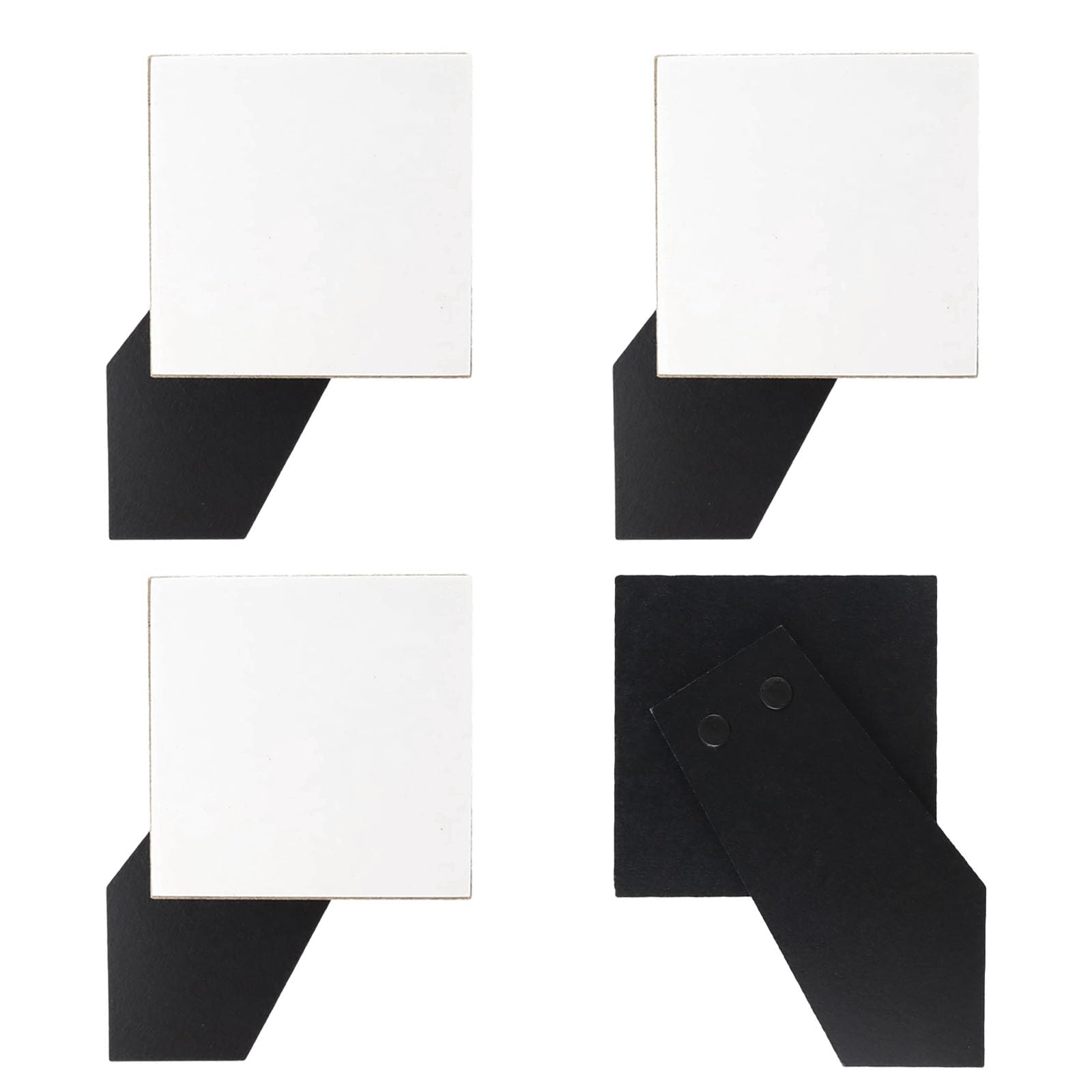 Chinflly Easel Backs for Picture Frames, Self-Adhesive Backing, Black-4Pcs