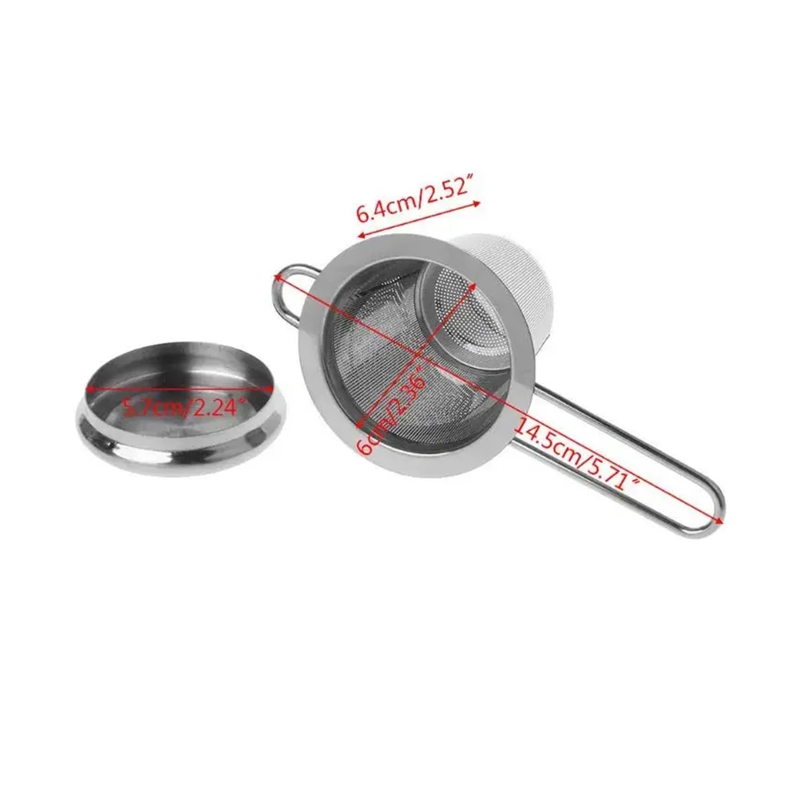 Infusor de té reutilizable de acero inoxidable, filtro de hojas sueltas de malla con tapa para tetera y especias, accesorio de cocina esencial para los amantes del té