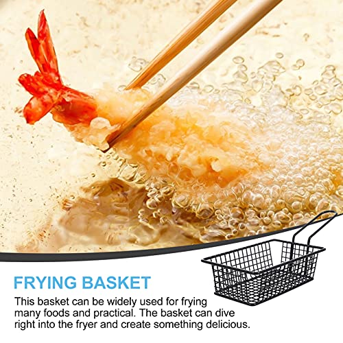 Cabilock Cesta para Freidora de Malla de Alambre con Mango para Papas Fritas, Snacks y Comida Frita, Cesta de Alimentación de Grado Alimenticio, Drenaje de Aceite, para Hogar y Restaurantes miniatura 5