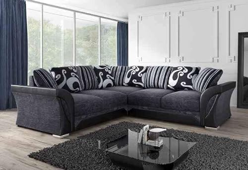 Corner Sofa Black/Grey, 240cmx240cm
