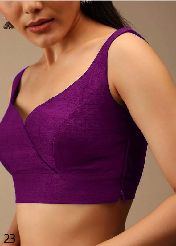 Party Wear Sleeveless Readymade Choli Huk Closer Saree Blouse for Women2