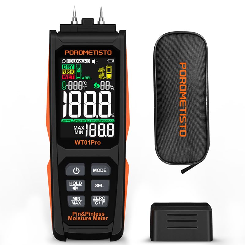 Igrometro Professionale Digitale 2 in 1 con Sonda e Senza Sonda POROMETIST