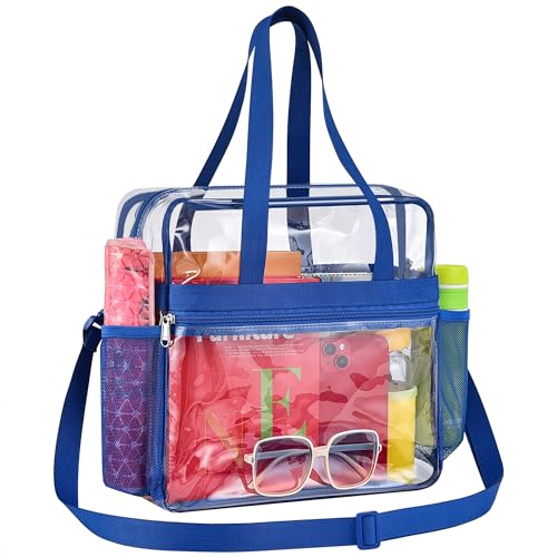 Image of Paxiland Clear Bag for Stadium Events 12x6x12 inches, Clear Tote Bag with Reinforced Strap, Clear HandBag for Sports Concert