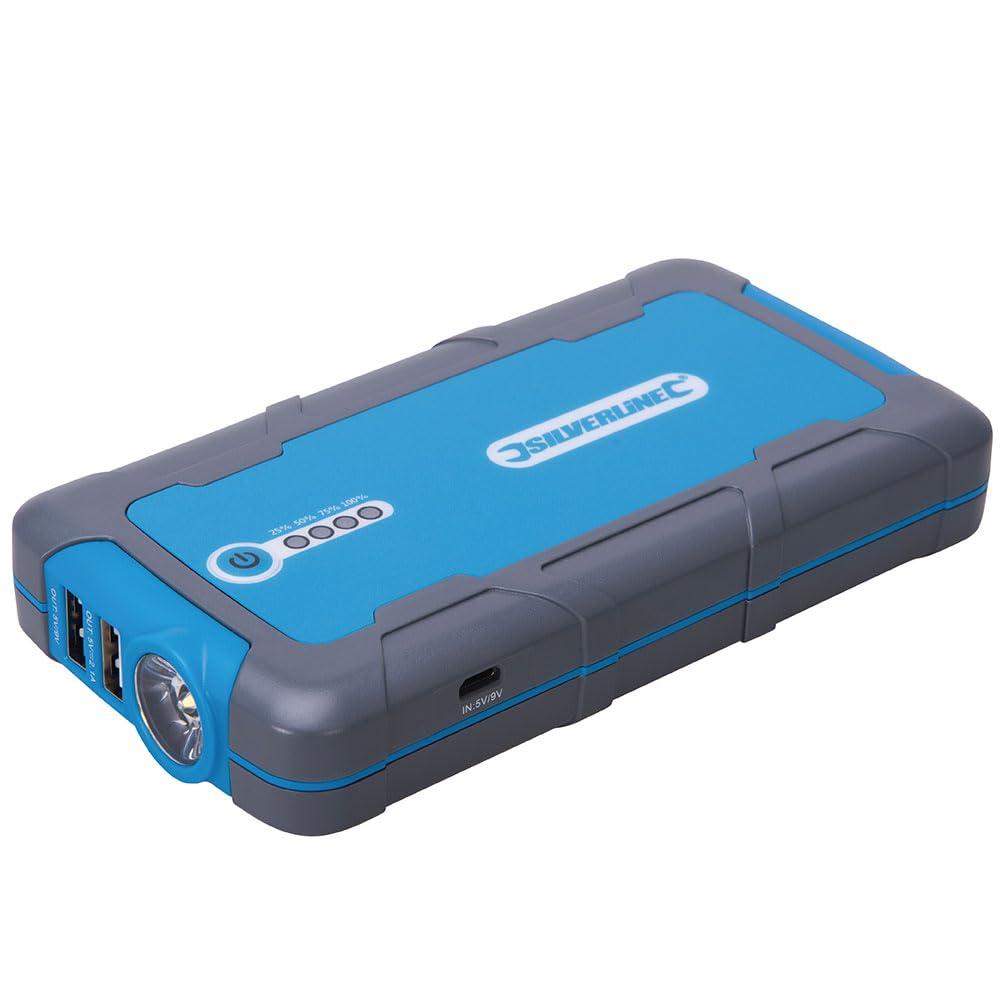 Silverline 12V Lithium Jump Starter & Powerbank 6000mAh 400A (684786)