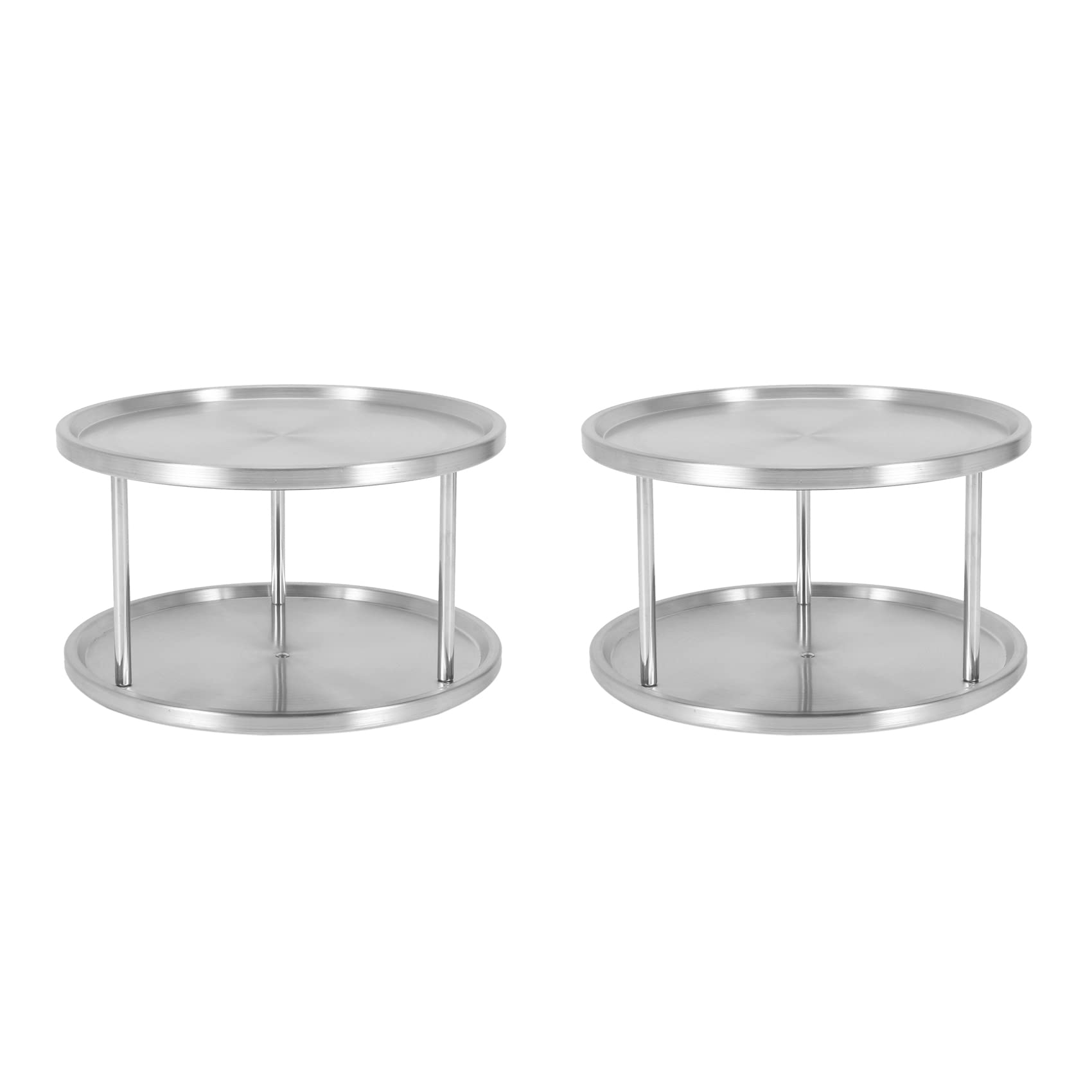 Hndhbfgrt 2X Spice Rack Stainless Steel Organizer Tray 360 Degree Turntable Rotating 2 Stand
