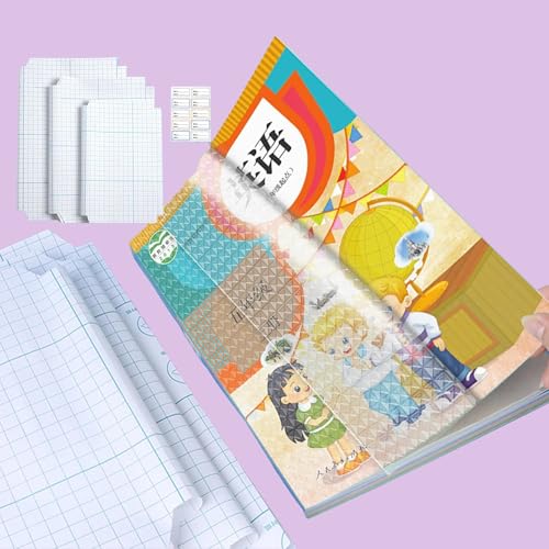 Image of (3books) Transparent Protective Book Covers, Waterproof Self-Adhesive Book Cover for Office School Textbook Protective Case Lamination for Books, Clear Book Cover Set with Name Labels, A4 /16K /22K,