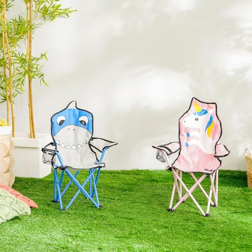 كرسي قابل للطي للاطفال | كرسي محمول خفيف الوزن قابل للطي للاطفال مثالي للتخييم والنزهات والحديقة وغرفة اللعب، لون بينك مقاس 32 32 53 سم