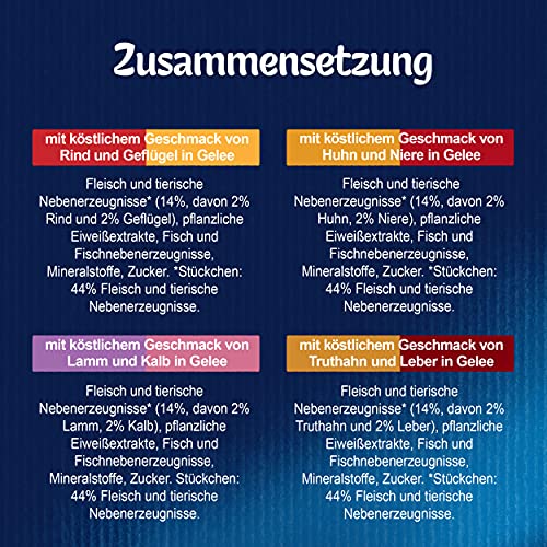 Felix So gut wie es aussieht Doppelt Lecker Katzenfutter nass in Gelee, Sorten-Mix, 4er Pack (4 x 24 Beutel à 85g)