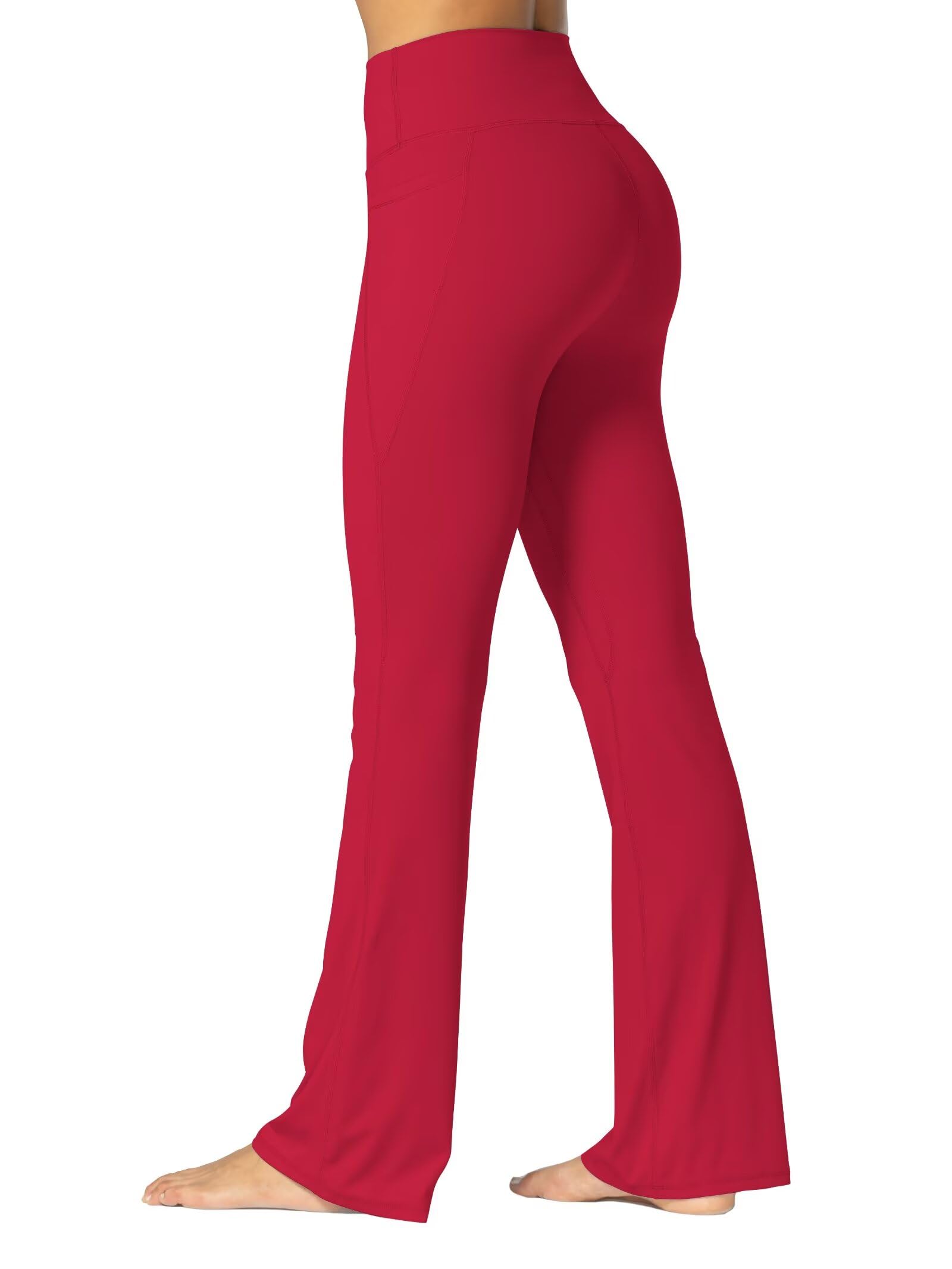 Sunzel Sunzfly Women's Mini Flare Leggings with Pockets High Waisted Tummy Control Yoga Pants Bootcut Workout Gym Casual