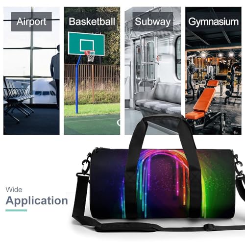 Duffel Bag Rainbow Neon Printed Foldable Gym Bag for Men Women Duffle Bag Lightweight with Inner Pocket for Travel Sports3