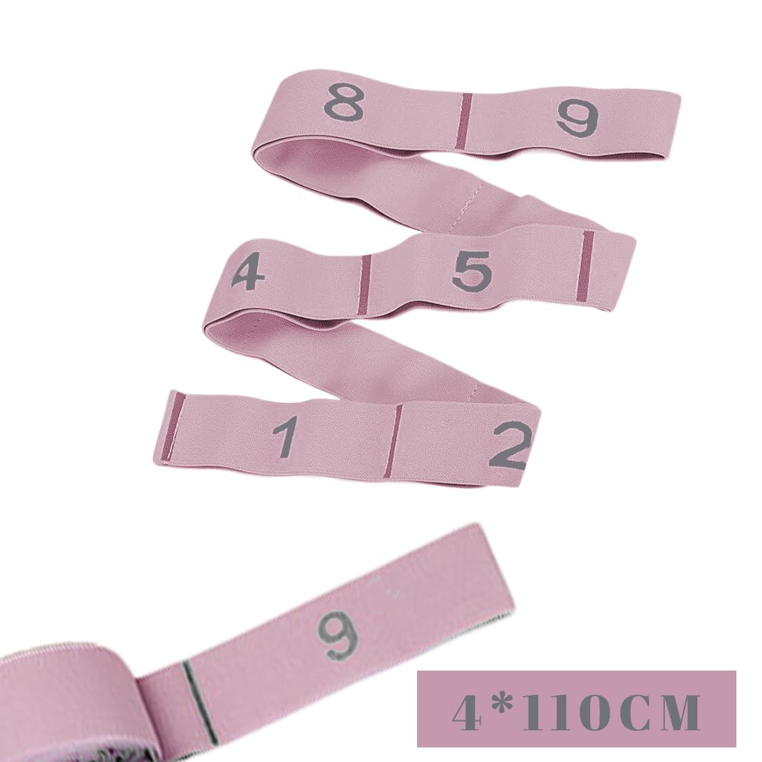 Elastico Fasce di Resistenza,Yoga Stretching Band, Fascia Elastici Fitness,Cinturino per Esercizi con 9 Loops per Bambini e Adulti per Yoga, Pilates, Stretching, Allenamento, Danza（rosa）