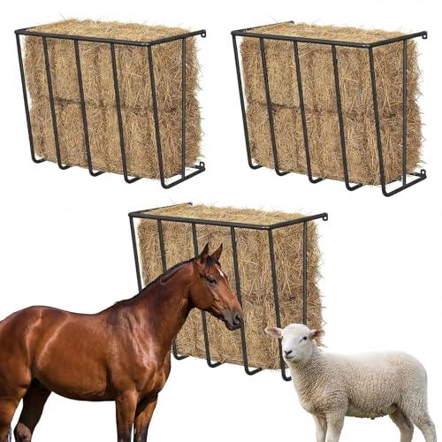 3 Pcs Hay Rack Wall Mount 28 Long 24 Gallon Wall Hay Feeder for Horse 28x25x11.8 Inch Detachable Multiple Hay Rack for Goats Sheep Horses and for Effortless Installation in Horse Farm