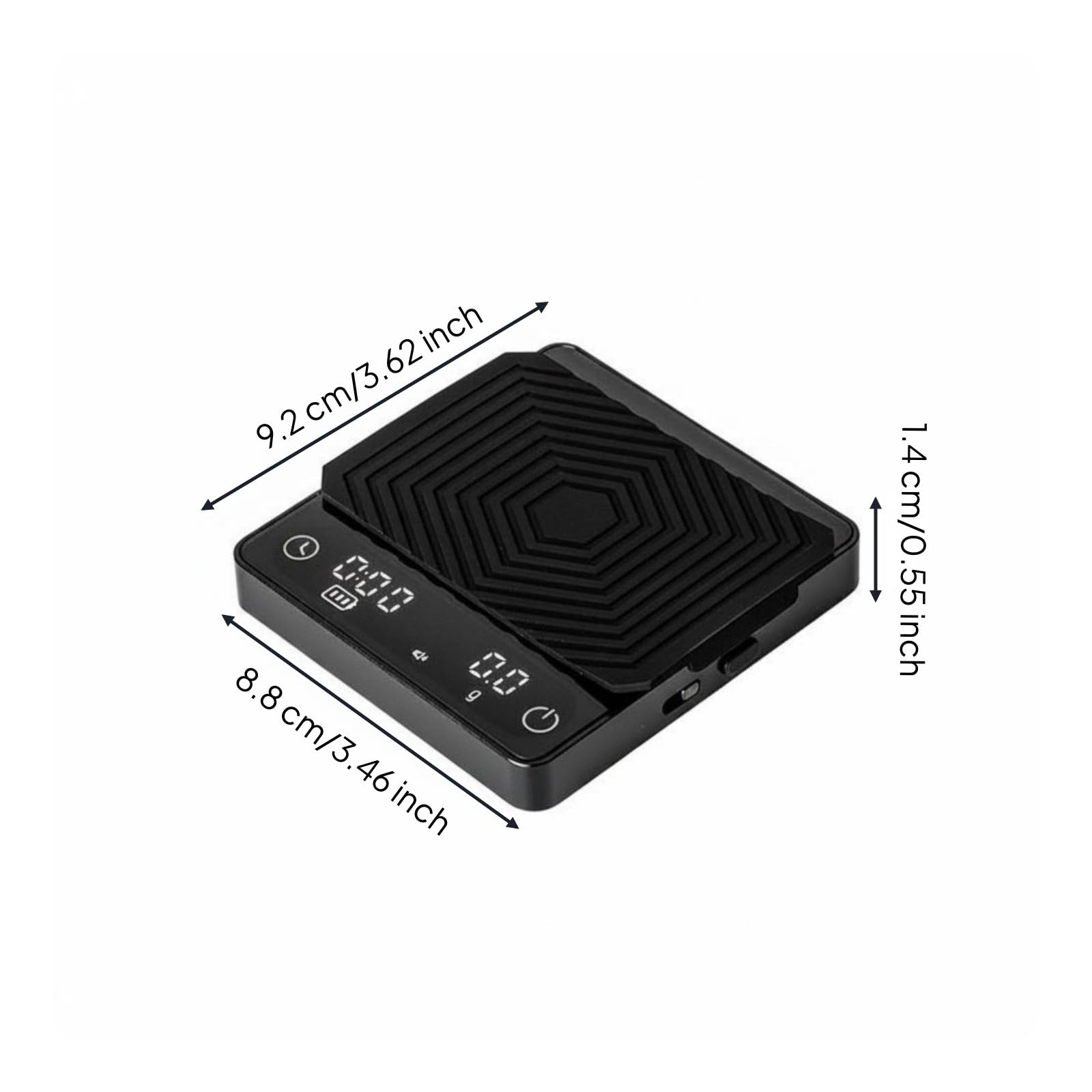 Balance de Café Numérique Balance Espresso Balance de Cuisine Balance Portable avec Interface Affichage Clair Silicone Aluminium Adaptée Café Atelier de Torréfaction Camping, Black