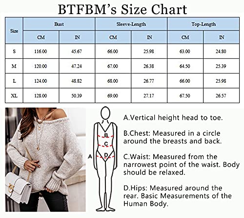 Btfbm Women Casual Long Sleeve Fall Sweaters Crew Neck Soft Ribbed Knitted Oversized Pullover Loose Fit Jumper thumb #7