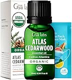 Gya Labs USDA Organic Cedarwood Essential Oil for Scalp, Hair - for Skin, Diffuser, Aromatherapy, Grounding Aroma for DIY Candle Making Scents - 0.34 Fl Oz