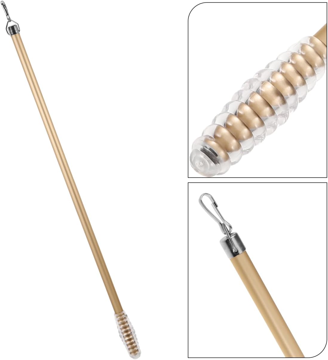 Vaguelly Drapery Pull Rod 21.25 Inch Aluminum Alloy Curtain Pull Wand for Easy Manual Sliding Lightweight Window Treatment Hardware for Curtains Single Replacement Rod