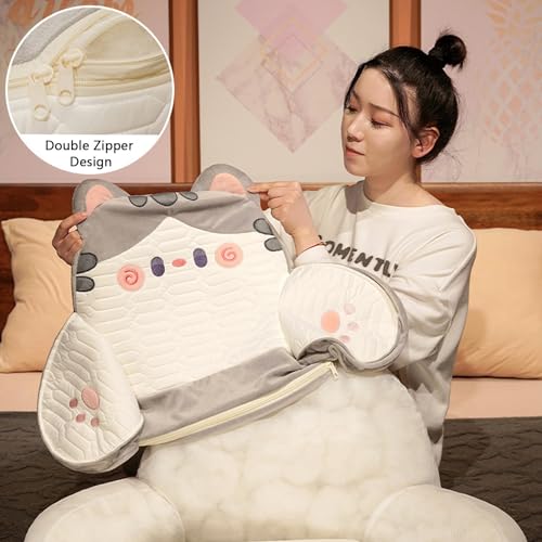 Coussin de lecture avec accoudoirs gris 60x45cm ZTGL