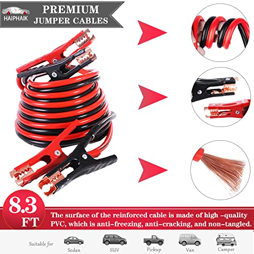 HAIPHAIK Car Emergency Roadside Kit - Roadside Assistance Emergency Kit, Car Emergency Kit with Jumper Cables, Safety Kits for Cars,Folding Shovel, Tow Rope,Car Tool Kit