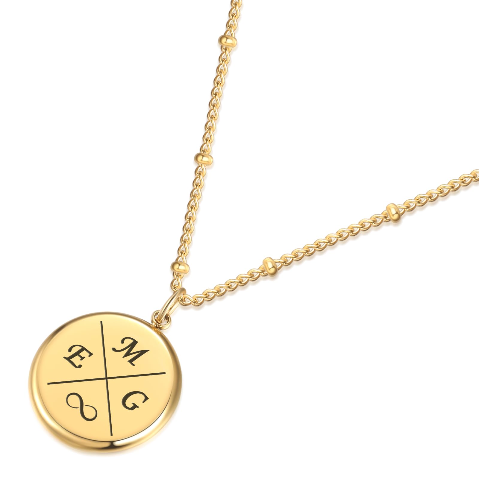 TMT Personalisierte Kette Damen mit Buchstaben | Kette mit Gravur mit Buchstaben Anhänger | Schöne Namenskette Gold Silber und Rosegold mit Initialien für Weihnachten, Geburtstag
