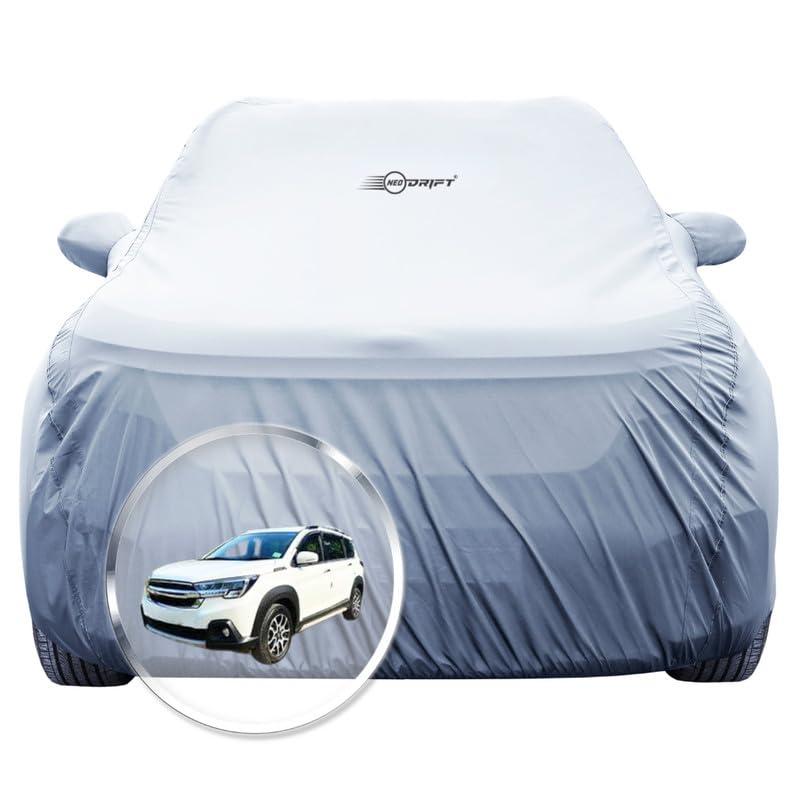 Image of NEODRIFT 'SilverTech' Car Cover for Maruti Suzuki XL6 D-A (100% Water-Resistant, All Weather Protection, Tailored Fit, Precision-Fit & Breathable Fabric) (Colour: Silver) (Model: 2022-2025)