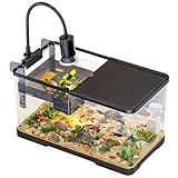 Terrarium Tortue avec Plateforme de Repos et Lampe, Aquarium Tortue Deau...