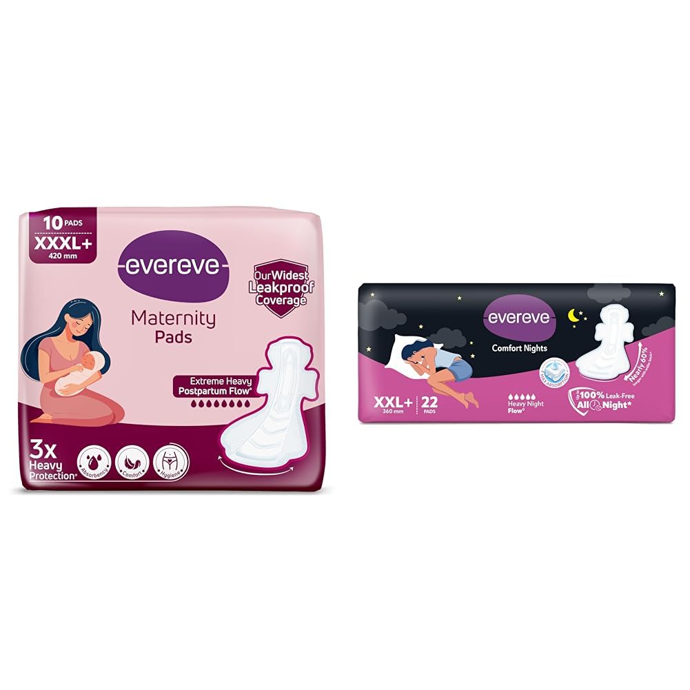 Evereve Maternity Pads XXXL+ 420mm, Widest Leakproof Coverage, 3X Absorbency, Comfort & Hygiene, Soft & Irritation-Free, Postpartum Pads for After Birth Recovery, Extreme Flow Protection, Pack of-image-29