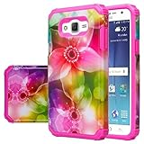 Galaxy J7 Case, Samsung Galaxy J7 [Shock Absorption / Impact Resistant] Hybrid Dual Layer Armor Defender Protective Case Cover for Galaxy J7 (Boost Mobile,Virgin,MetroPcs,TMobile), Flower Pedal Hybrid