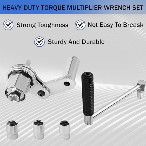 Image of Torque Multiplier Heavy Duty Torque Multiplier Wrench Set for Lug Nut Remover 1 /2 Drive 1:16 Labor Saving Wrench with 17mm /19mm /21mm Sockets