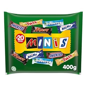 Mixed Minis Schokolade Grosspackung 20 Mini-Schokoriegel SnacksMars Snickers Bounty Twix Milky Way als Süssigkeiten Schokol
