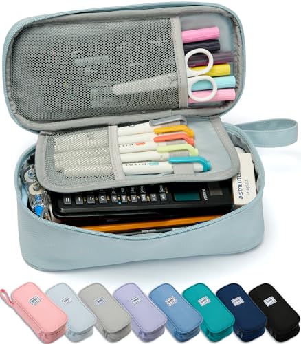 Image of SPACEMATE Pencil Case Pouch Box Bag School Supplies Girls Boys Kids, Cute Preppy Stuff Large Big Capacity Aesthetic Pen Organizer, Back to College Stationary, Pink, Classic Stlye, 1800ml