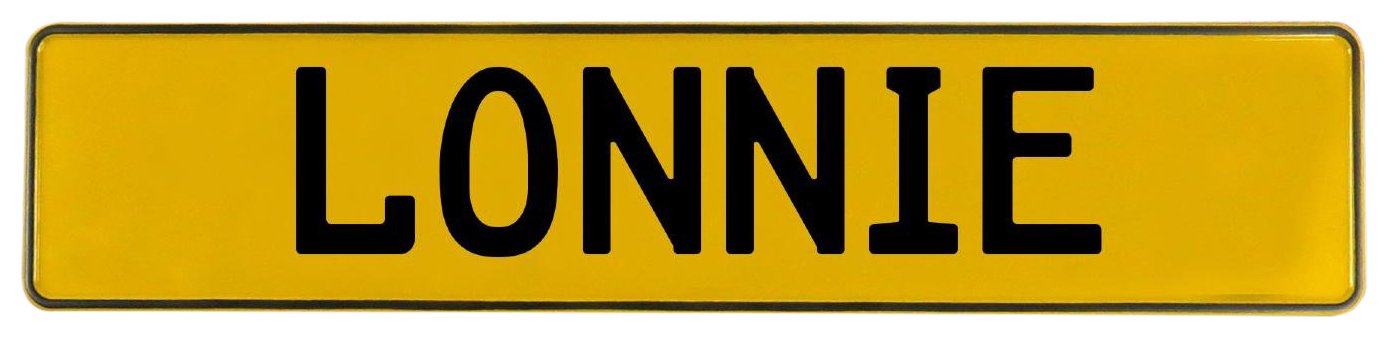 Vintage Parts 686892 Wall Art (Yellow Stamped Aluminum Street Sign Mancave Lonnie)