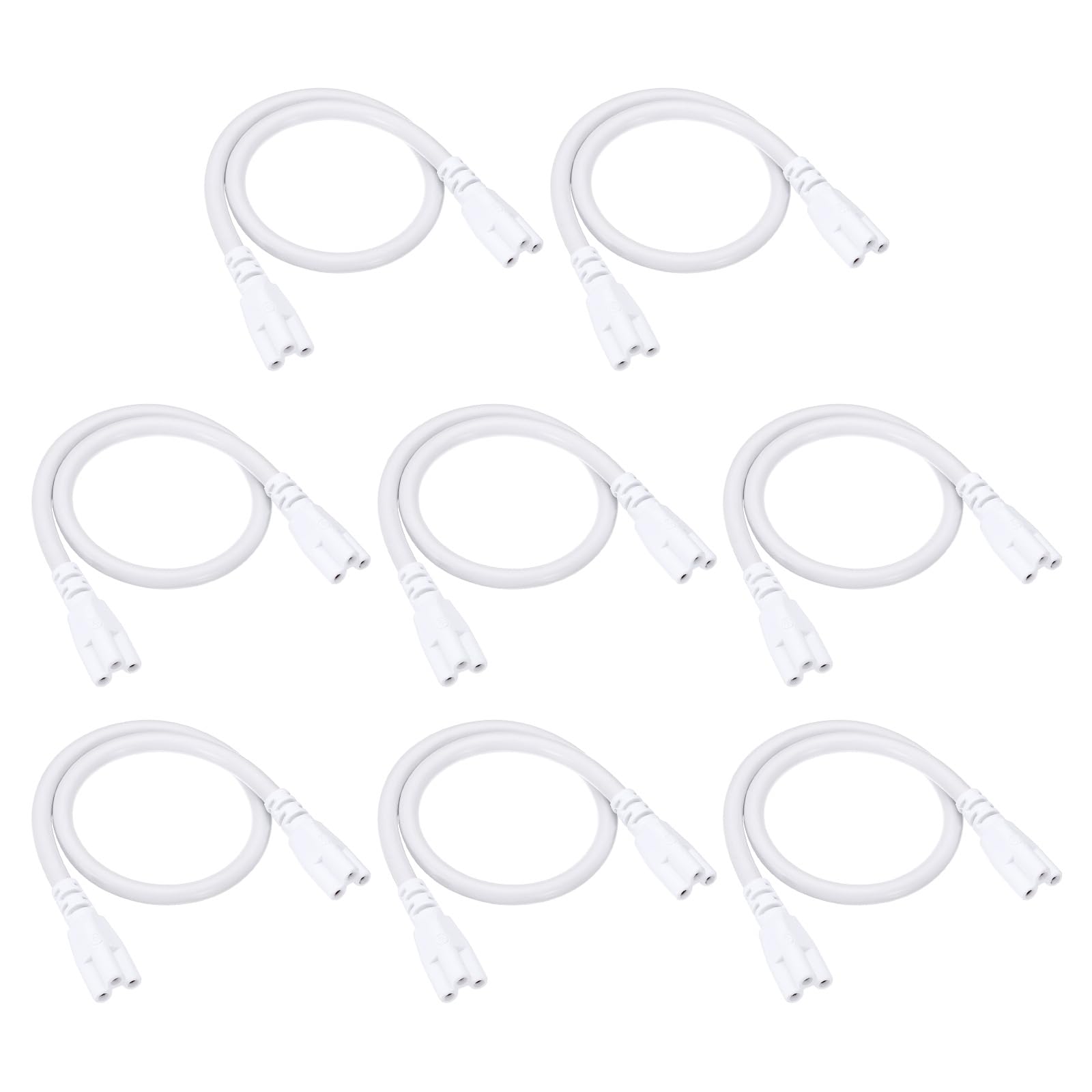 PATIKIL 0.4M / 1.3Ft LED Lamp Connecting Wire, 4 Pack Double End 3 Pin Cable Connector, White, Suitable for LED Integrated Tube, Ceiling Lights, Daylight