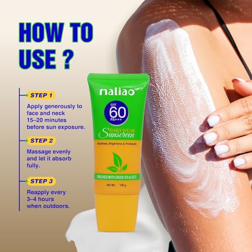 Image of Maliao Green Tea & Vit E Sunscreen SPF 60 PA+++ | Broad Spectrum Sun Protection | Hydrating & Soothing Formula | Non-Greasy | Lightweight & Quick Absorbing | Suitable for All Skin Types | 100g