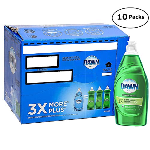 Bulk Case Dawn Ultra Liquid Dish Soap, Apple Blossom, 21.6 Fl.oz, Pack of 10, Total 216 Fl. oz