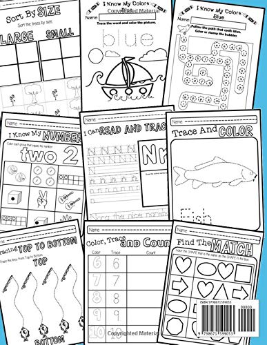 Early Learning Activity Book For Preschoolers & Kindergarteners Ages 3 and Up: Colors, Shapes, Numbers, Alphabet Practice, Pre-Writing, Pre-Reading, ... Pages, Color-By Number-By letter & more! - Image 2