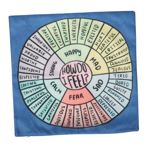 Garneck Feeling Wheel Emotion Pillow Cover for Sofa Decor Square Pillowcase Cotton Material for Office Calm Corner and Bedroom Use