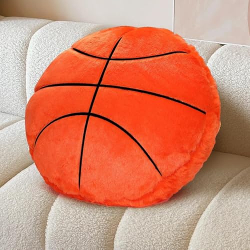KUCCO Basketball Pillow Plush Soft Fluffy Sports Throw Pillow 15.7 Inch
