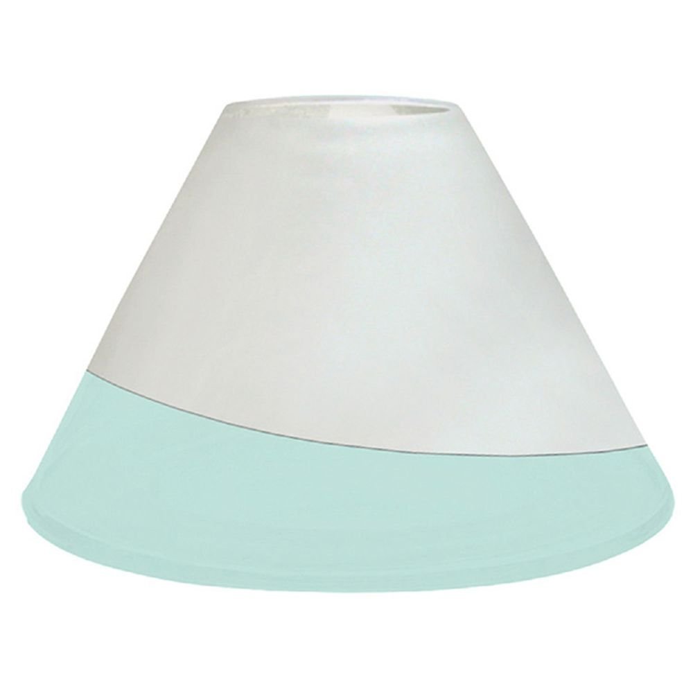 Yankee candle 1507853 Serene Sandblast Aqua Paralume e piatto grande, Vetro, Bianco/Verde, 15.6x14.4x10.9 cm