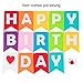 LOVENJOY Pre-strung Assembled Happy Birthday Banner Rainbow Bunting Decorations, Durable Felt Fabric Reusable