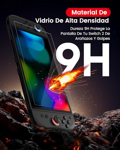 TRANSNOVO Protector de Pantalla Compatible con Nintendo Switch 2 (2025, 7,9 pulgadas) – Cristal Templado Ultra HD, Dureza 9H, Anti-Rayones, Sin Burbujas, Instalación Fácil con Marco de Guía, 2 Piezas - imagen 4