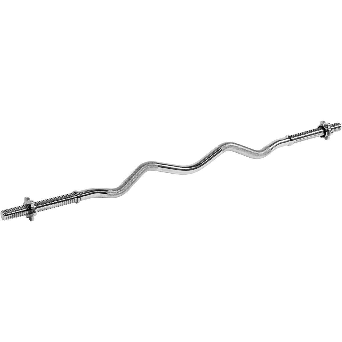 MOVIT SZ Barre curl Professionnelle en Forme de, 30mm STANDARDNORM, Choix: 120cm (7kg) ou 130cm (8kg), chromée ou Noire, Fermeture étoile ou Fermeture Ressort, Barre curl d'haltère