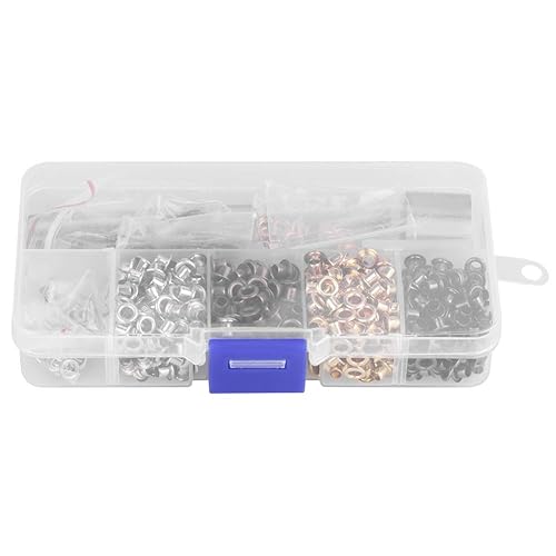 Miniatura 8 de Arandela de ojales con 3 piezas de herramientas de trabajo manual con caja de almacenamiento para zapatos, ropa, cuero, manualidades (0.118 in x 420