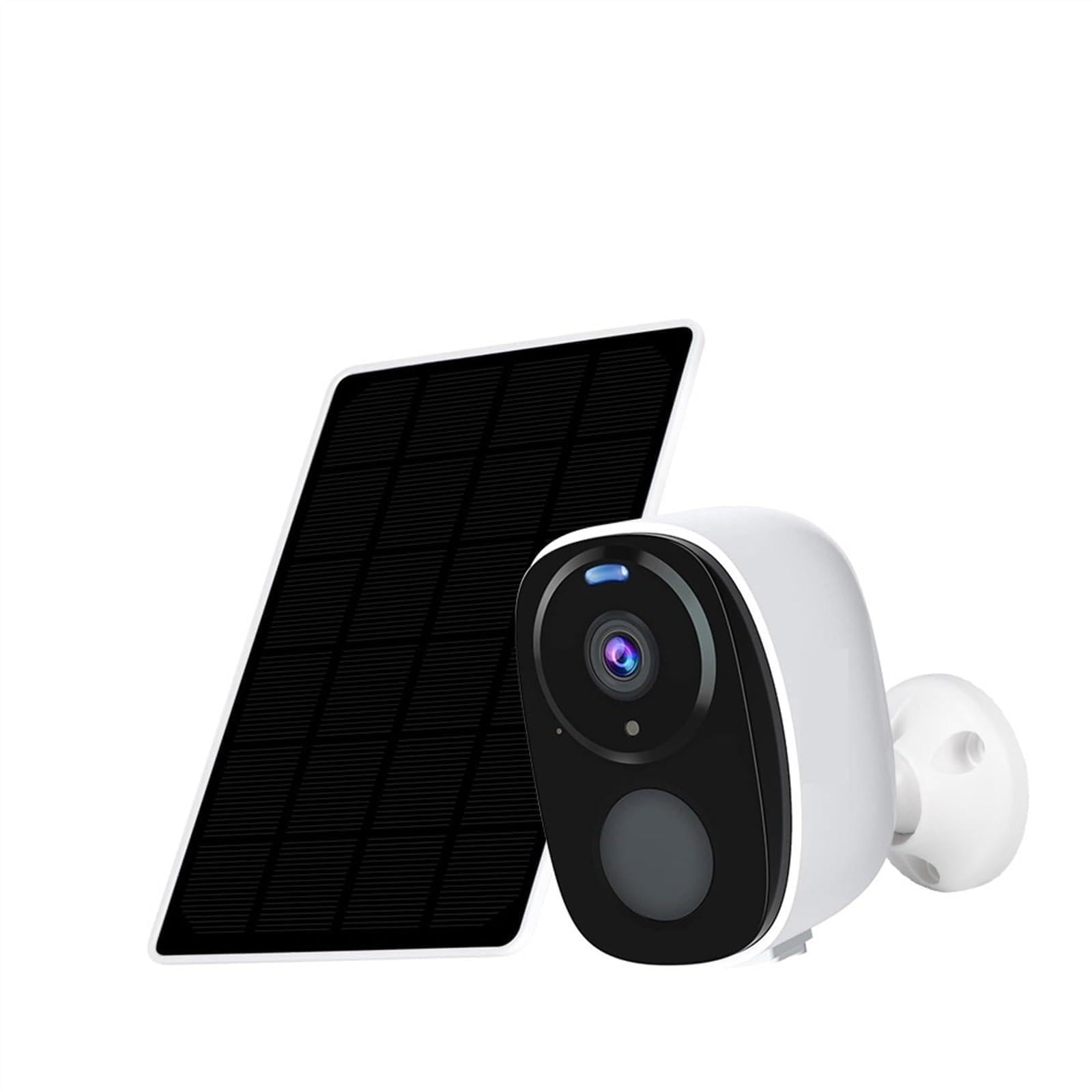 CVFRDD 2K UHD Solar Security Camera 2.4 Outdoor PIR Detection 2-Way Audio Spotlight Rechargeable Battery Camera Indoor(Solar Camera No Card)