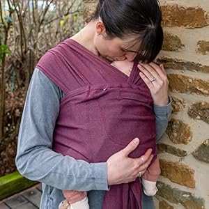 Close Caboo Cotton Blend Baby Sling Premium Carrier, Burgundy | Suitable from Birth 2.3kg to 14.5kg | UK/EU T.I.C.K.S…