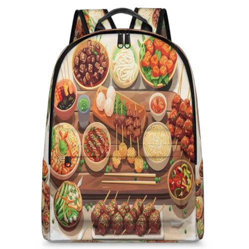 Sac à dos d'école Japan Food 23,5L pour ordinateur portable, grand modèle décontracté, couleur