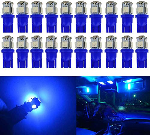 14519: PRNDL Display - 2009–2010 Chevrolet Cobalt & Pontiac G5 7 BlyilyB 20-Pack Blue Replacement Stock # 194 T10 168 2825 W5W 175 158 Bulb 5050 5 SMD LED Light 12V Car Interior Lighting For Map Dome Lamp Courtesy Trunk License Plate Dashboard Parking Lights