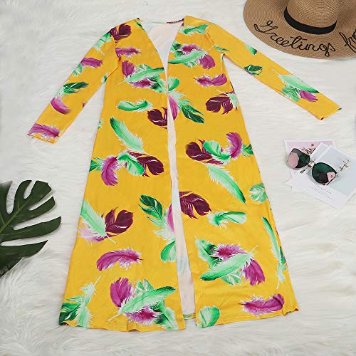 Image of Womens Fashion Printed Long Cardigans 2 Piece Outfits,Long Sleeve Coat and Trousers Set