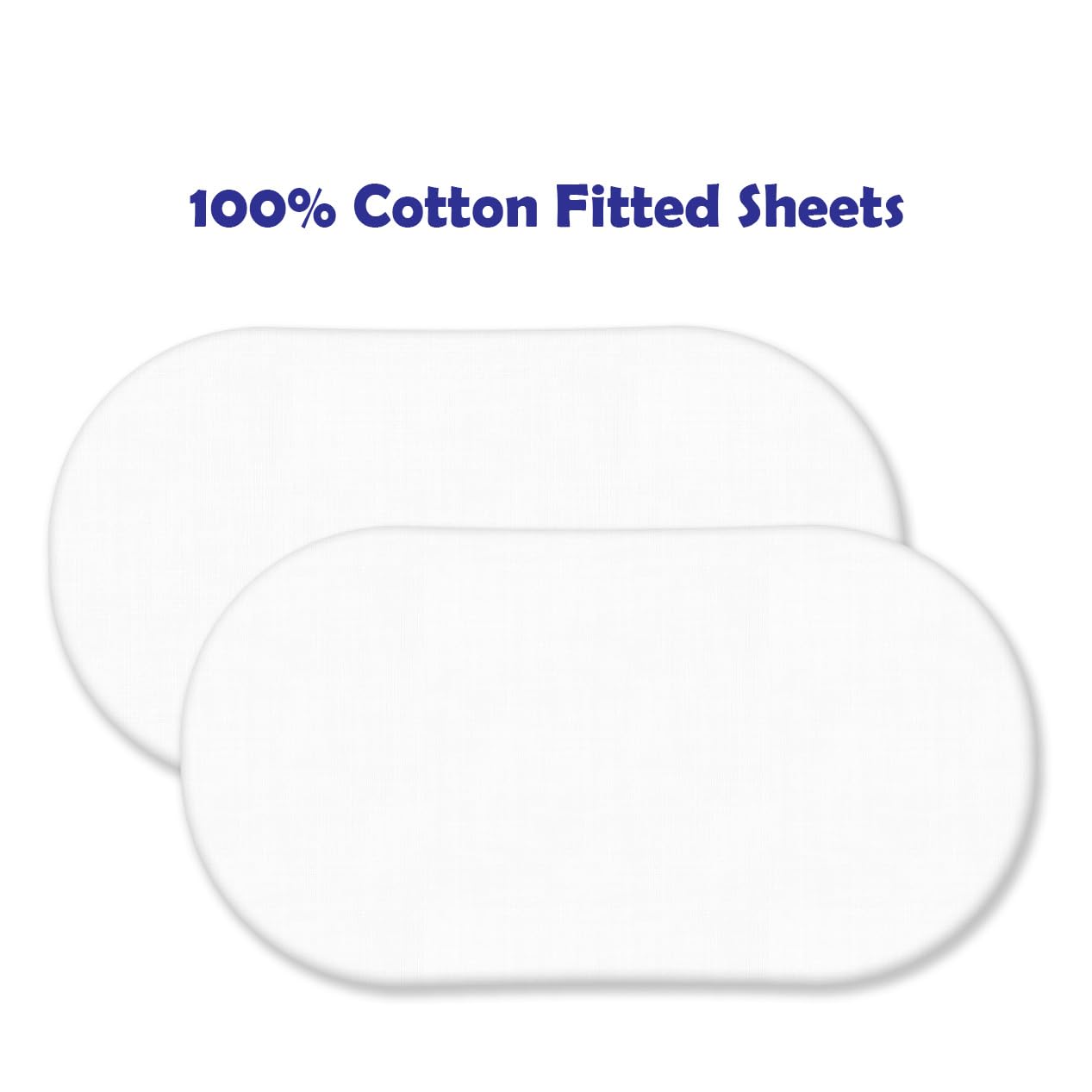 RLS MAHAM Moses 3 Pack Fitted Sheets, White, 75 x 30 cm - Image 2